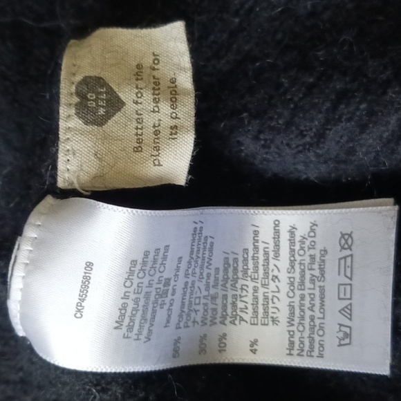 Madewell Payton Relaxed Fit Wool Alpaca Coziest Yarn Black Sweater, Size XS - Picture 13 of 13